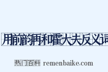 用前韵再和霍大夫反义词是什么意思的图片